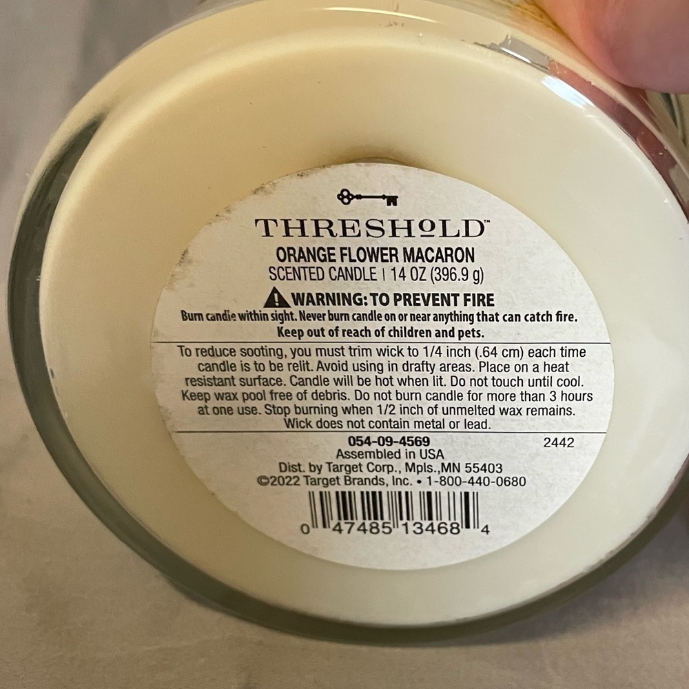 New Threshold Orange Flower Macaron 3 Wick Scented Candle - Picture 4 of 6